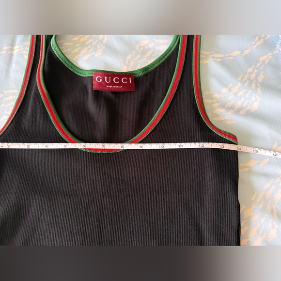 Gucci Black Tank Top with Green and Red Trim - Picture 4 of 5